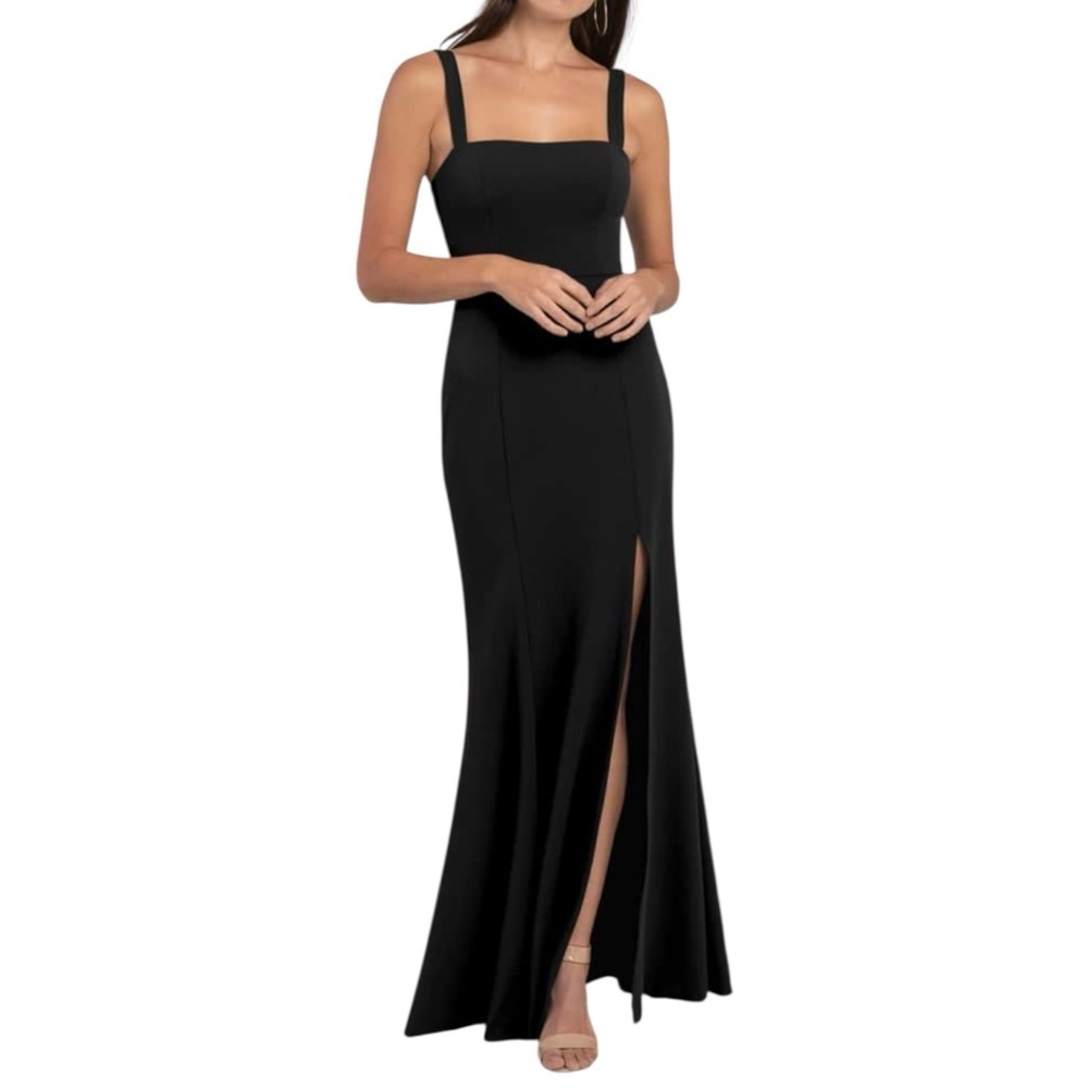 Jenny Yoo Jenner Crepe Square Neck Fit Flare Formal Evening Dress 18